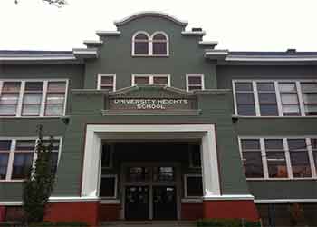 The front of the University Heights School