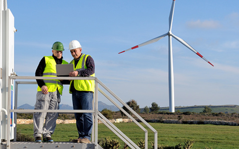 Training skilled workers on windfarm