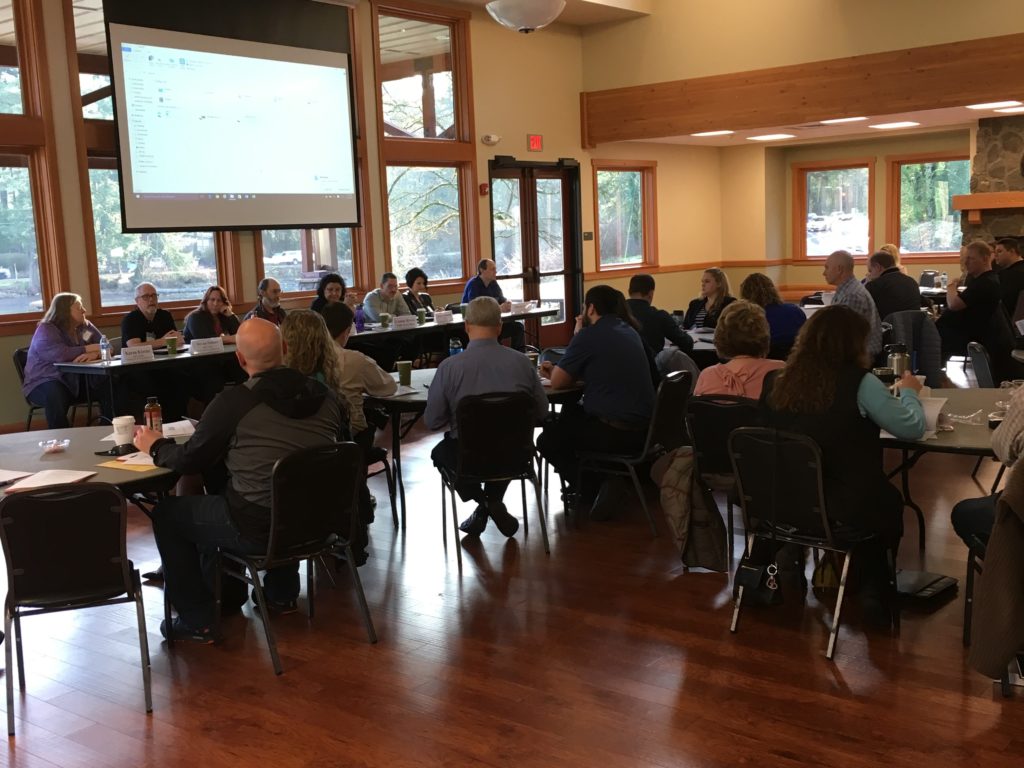 Shot of the funding panel overview session at the Tools for Funding Future Infrastructure Projects training at Camas, WA on February 7, 2018.