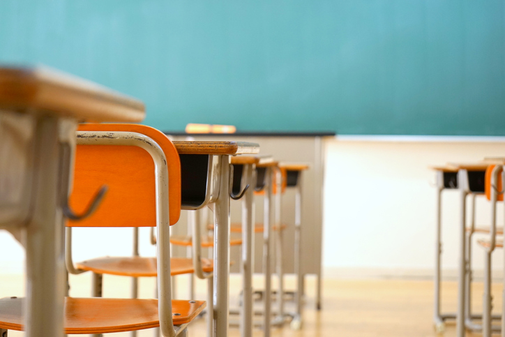 classroom full of desks