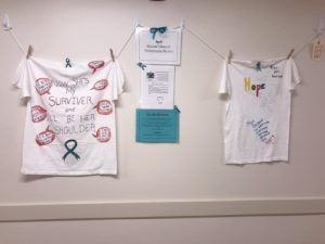 T shirt display - Clothesline Project