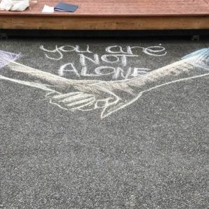 You are not alone chalk drawing