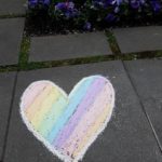 Chalk rainbow heart