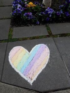 Chalk rainbow heart