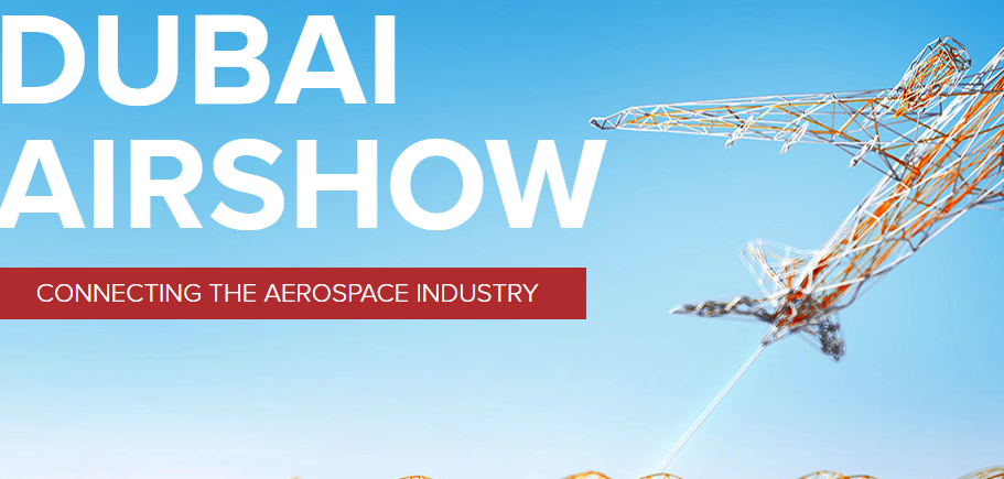 Text: Dubai Air Show - Connecting the aerospace industry