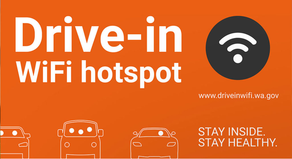 "Drive in WiFi hotspot" logo. 