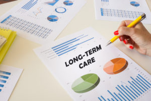 report charts with a title "Long-term care"