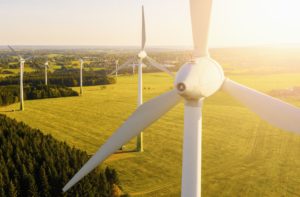 Photo of a wind turbine in the field
