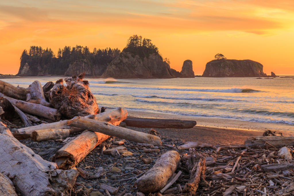 Picture of beach at sunset