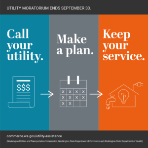 Call your utility. Make a plan. Keep your services. inforgraphic for utility assistance