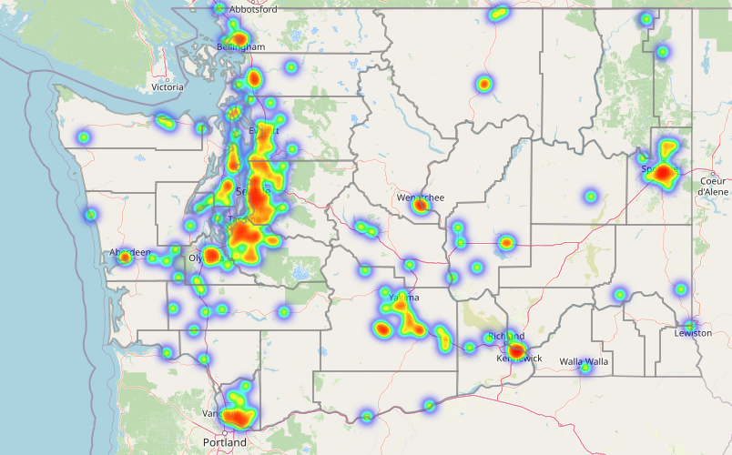 Firearm homicide heat map