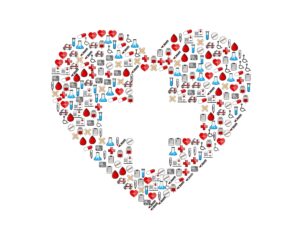 heart with a medical cross in the center