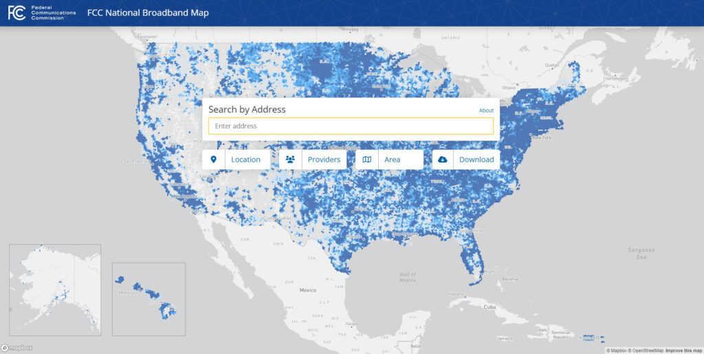 FCC National Broadband Map website - Main Page