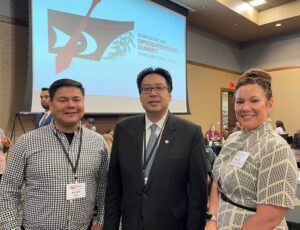 Director Fong attending the Opioid Summit with OTM Tribal Liaisons Michelle Gladstone-Wade and Al Andy.